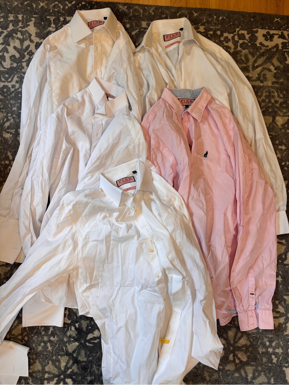Set of 5 Thomas Pink button down shirts size 16.5 and XL